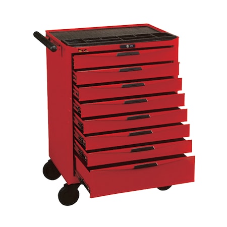 Teng Tools 8 Series Roller Cabinet, 8 Drawer, Red, Steel, 26 in W x 18 in D x 38 in H TCW808NU